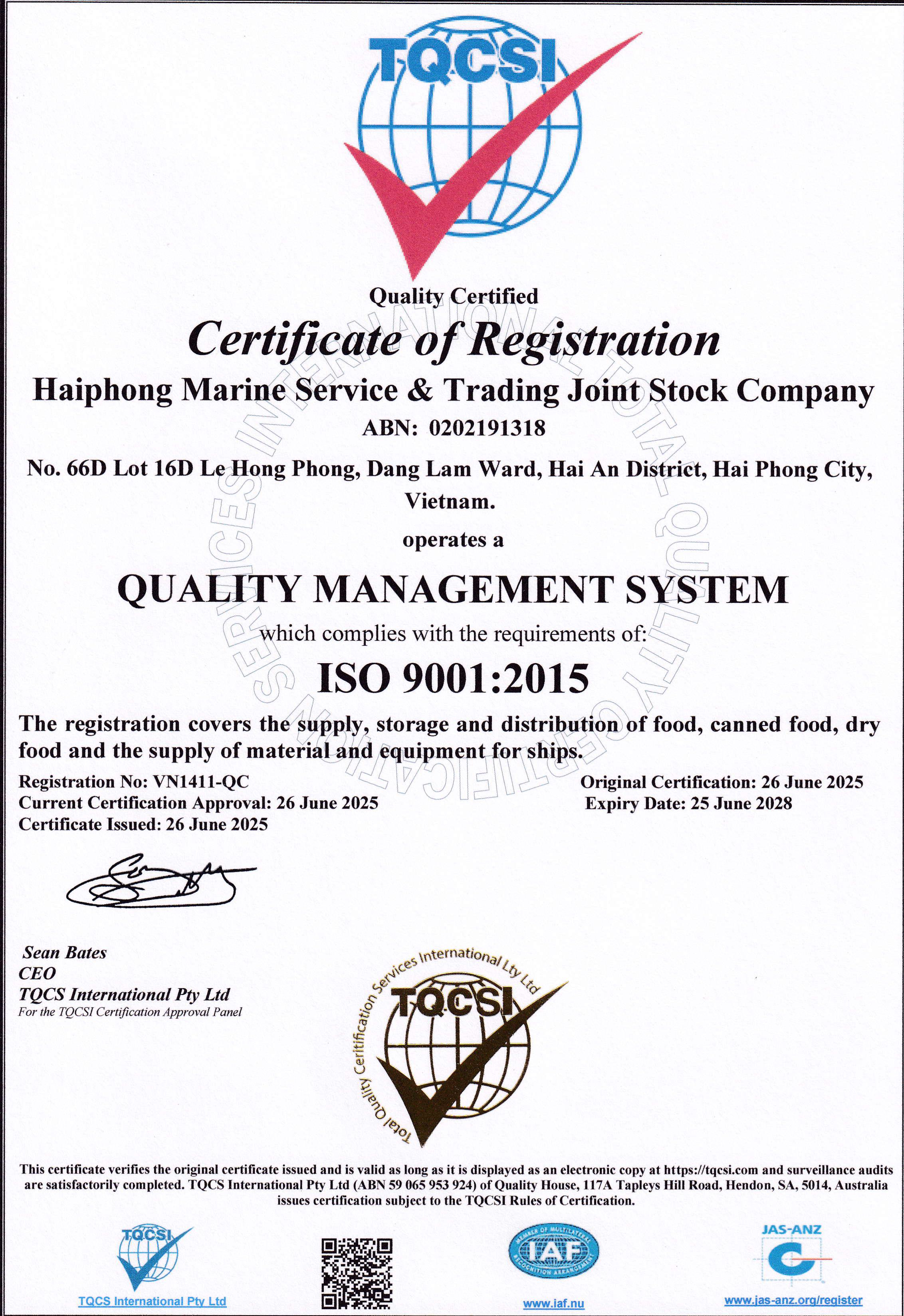 Chứng nhận ISO 9001:2015
